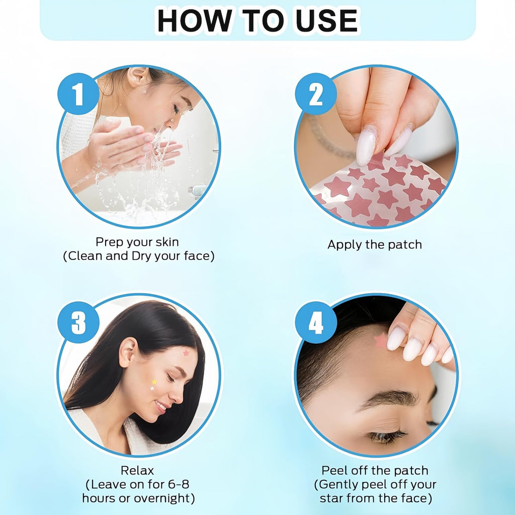 Star Pimple Patches for Face Acne Patches - Star Shape, Acne Patches 5 Colors 3 Sizes 480 Count, Mighty Pimple Patches Cute Pimple Stickers for Blemish Protection Tools Kit