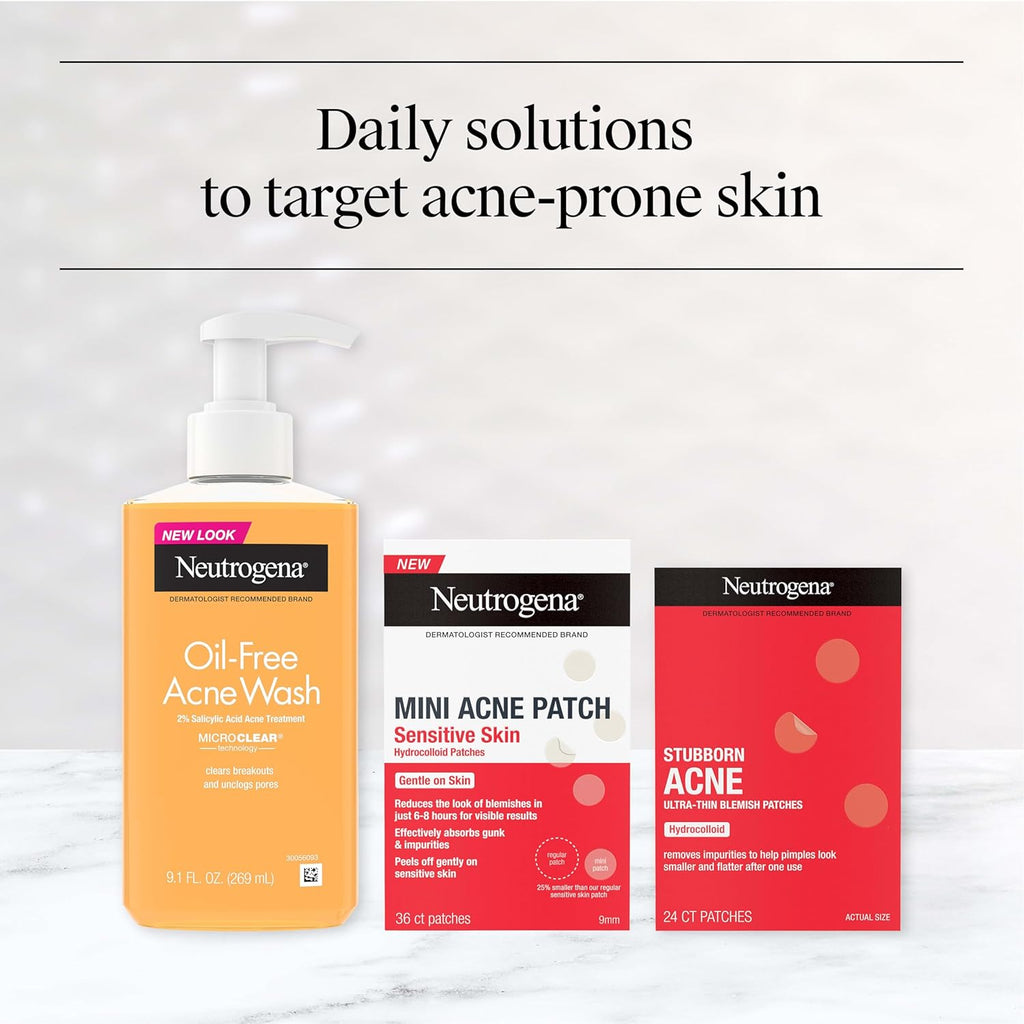 Neutrogena Stubborn Acne Patches, Hydrocolloid Absorbs Impurities Ultra-Thin Pimple Patches Work Overnight, 24 Ct