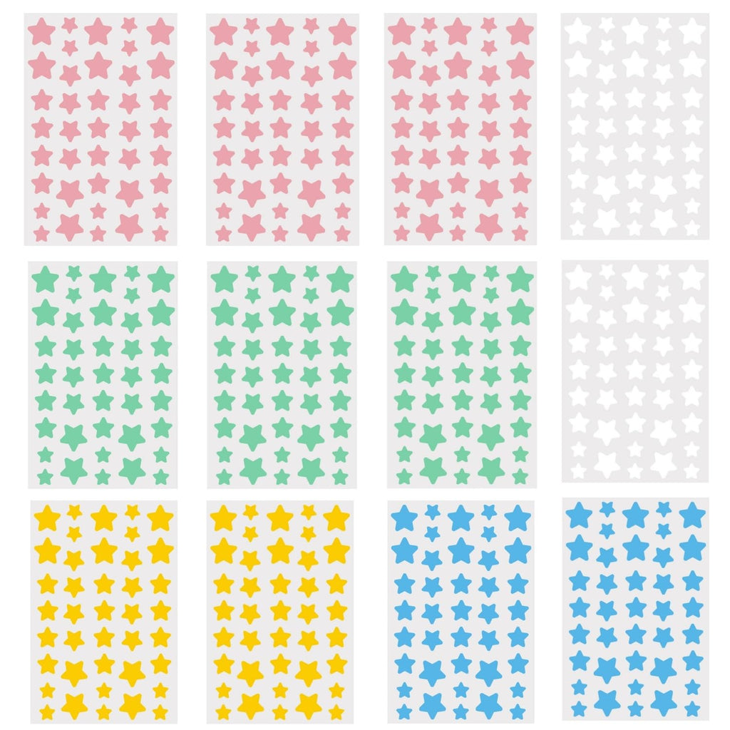 Star Pimple Patches for Face Acne Patches - Star Shape, Acne Patches 5 Colors 3 Sizes 480 Count, Mighty Pimple Patches Cute Pimple Stickers for Blemish Protection Tools Kit
